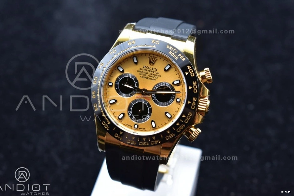 Strap BTF on Dial Oysterflex 1:1 YG Daytona SA4130 Black Edition Best Rubber 116518 0121